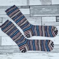 HANDMADE KNITTED SOCKS – Rainbow fading stripes - Penelope Knitstop