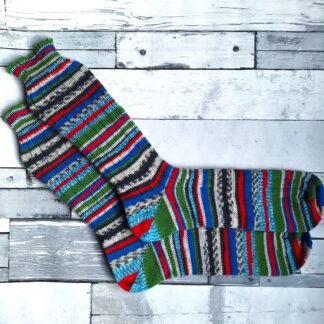 HANDMADE KNITTED SOCKS - Size 11-12 Festively Nordic