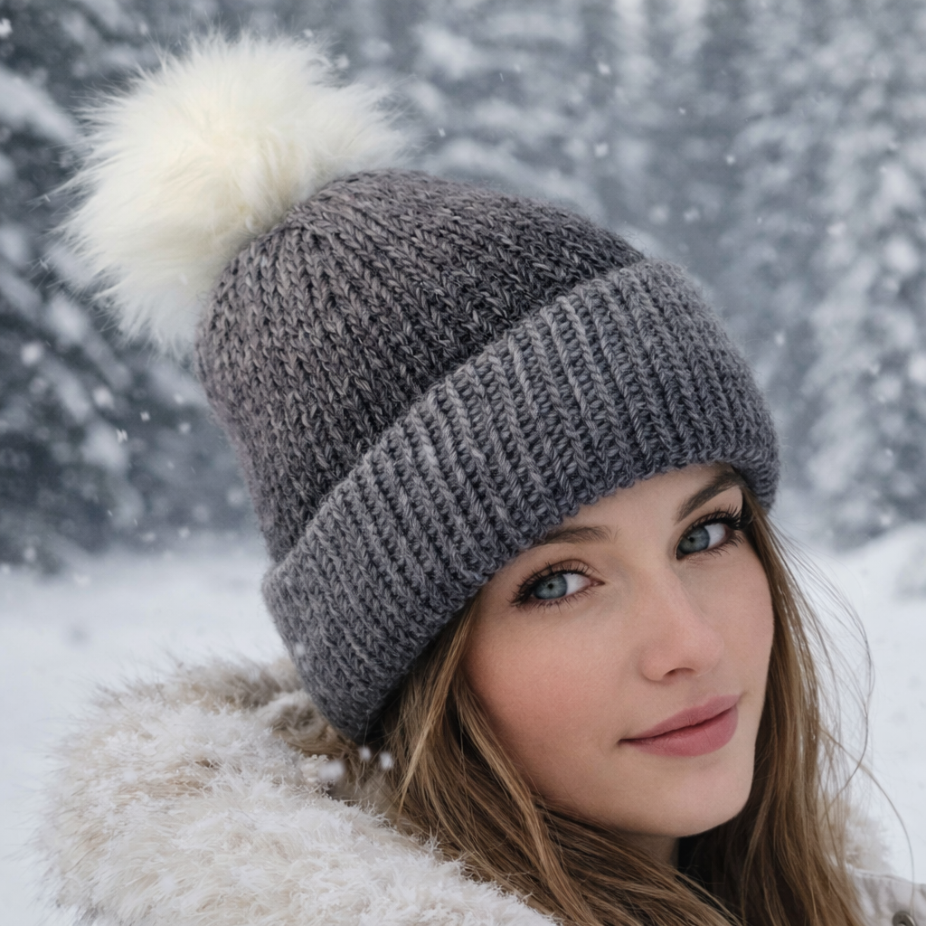 100% British Wool - The Croft Wild Shetland Stormy Skies Knitted Hat