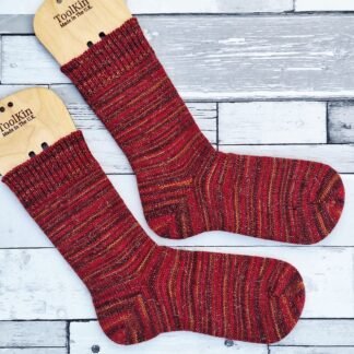 HANDMADE KNITTED SOCKS - Size 4 - Mulled Wine Sparkle - Deluxe Range