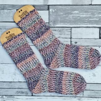 HANDMADE KNITTED SOCKS - Size 5-6 - Purple Emporer - Deluxe Range