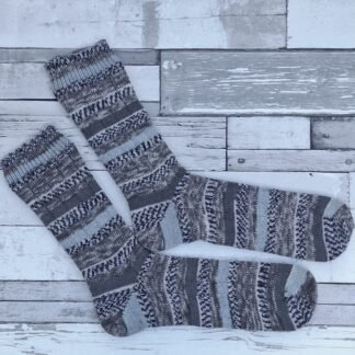 HANDMADE KNITTED SOCKS - Size 12-13 - Winter Mist