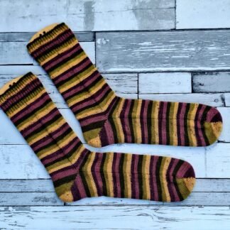 HANDMADE KNITTED SOCKS - Size 11-12 - Passionfruit Cooler - Deluxe Range
