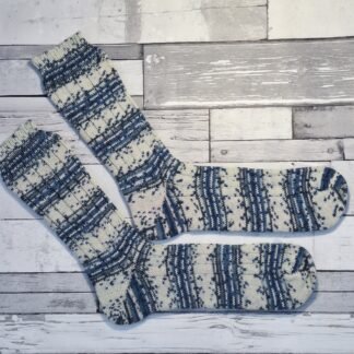 HANDMADE KNITTED SOCKS - Size 13-14 - Winter Wonderland