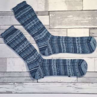 HANDMADE KNITTED SOCKS - Size 13 - Morning Mist