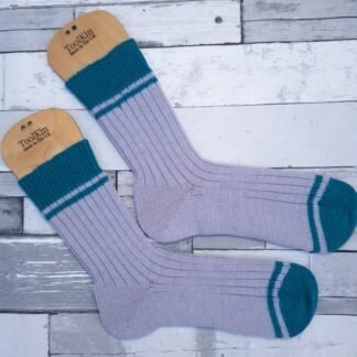 HANDMADE KNITTED SOCKS - Size 6-7 Cricket