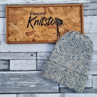 100% British Wool - The Croft Blue Tweed Knitted Hat