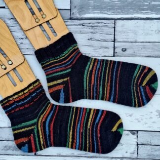 HANDMADE KNITTED SOCKS - Size 4-5 - Fireworks - Cute little Anklets