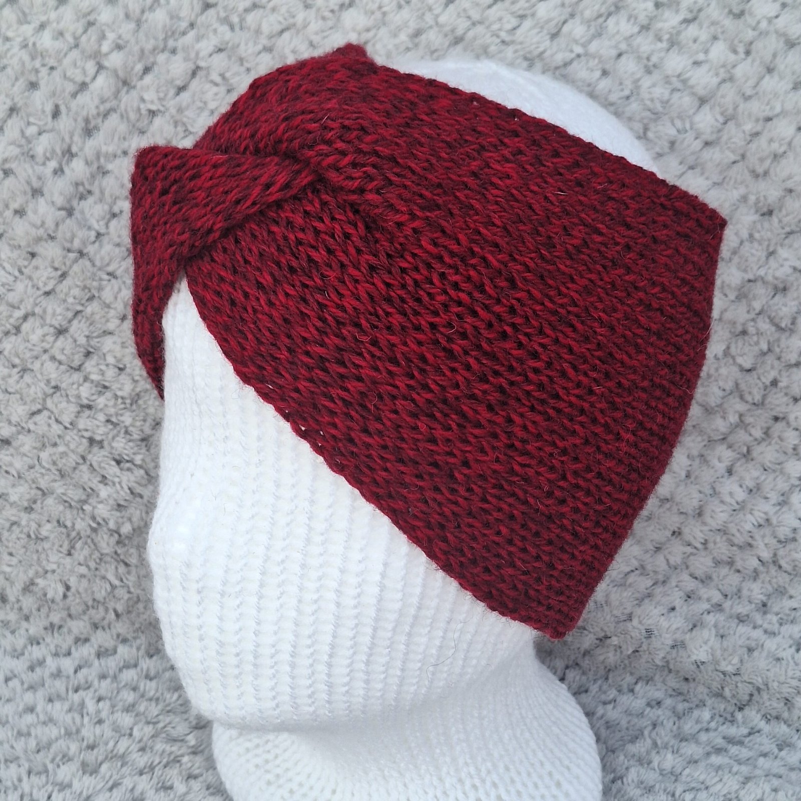 Handmade Wool Blend Headwarmer & Neckwarmer | Wild Cherry - Image 8