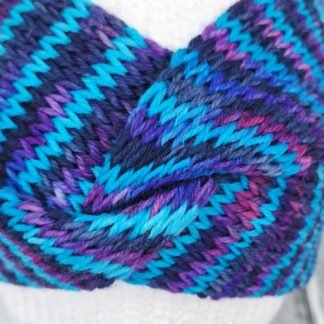 Handmade Hand-Dyed Wool Headwarmer & Neckwarmer | Midnight Lagoon