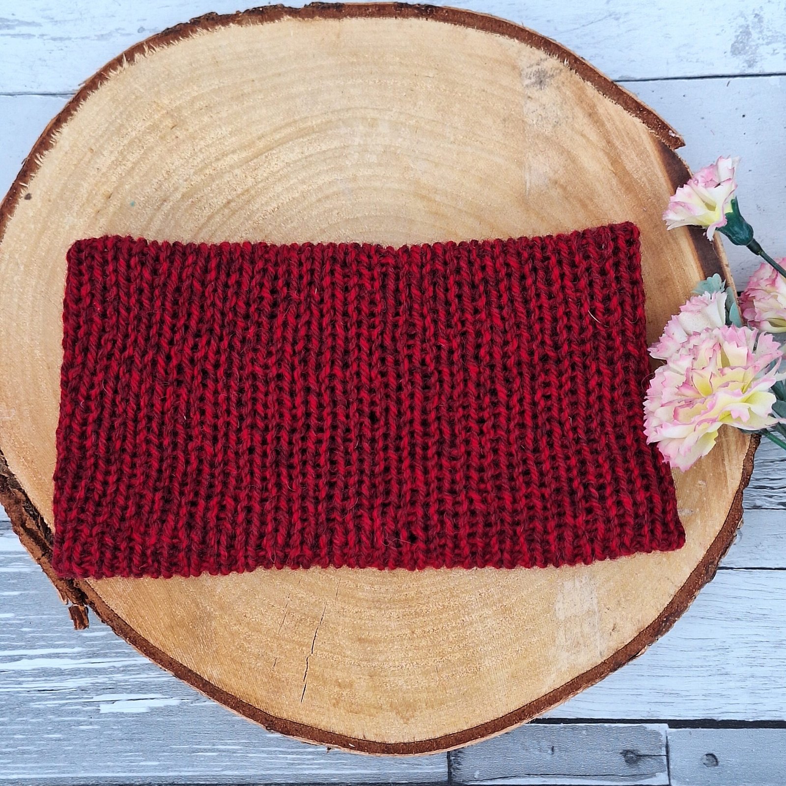 Handmade Wool Blend Headwarmer & Neckwarmer | Wild Cherry - Image 7