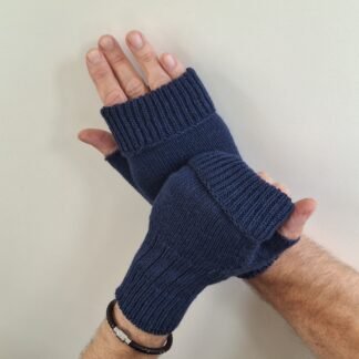 Handmade Knitted Wristwarmers – Solid Navy