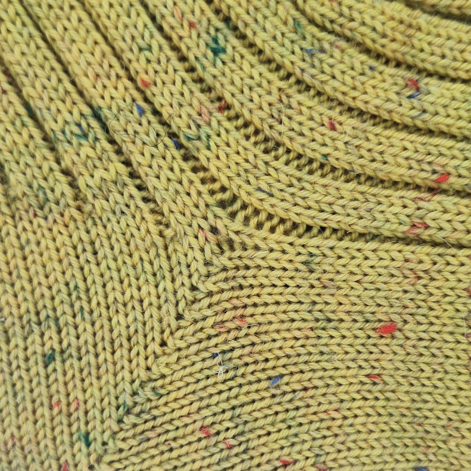 Handmade Knitted Wool Socks – Mustard Tweed | Size 7-8 - Image 2